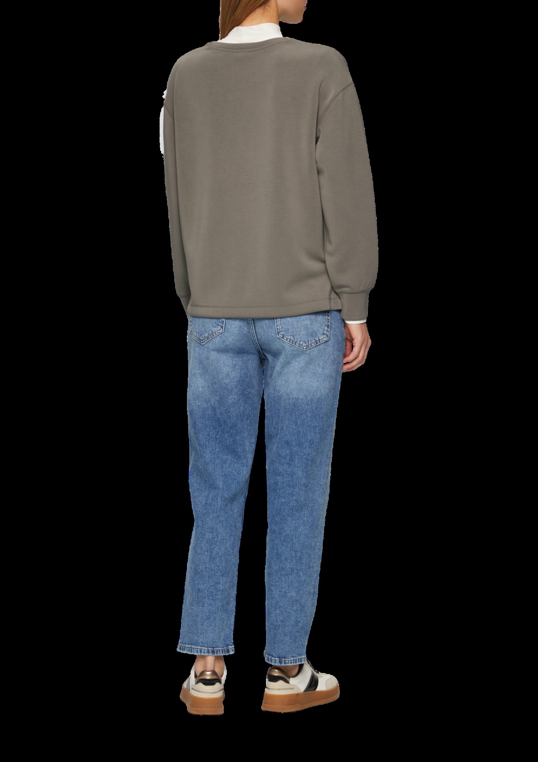 Scuba-Sweatshirt aus Modalmix mit 3D-Schriftzug