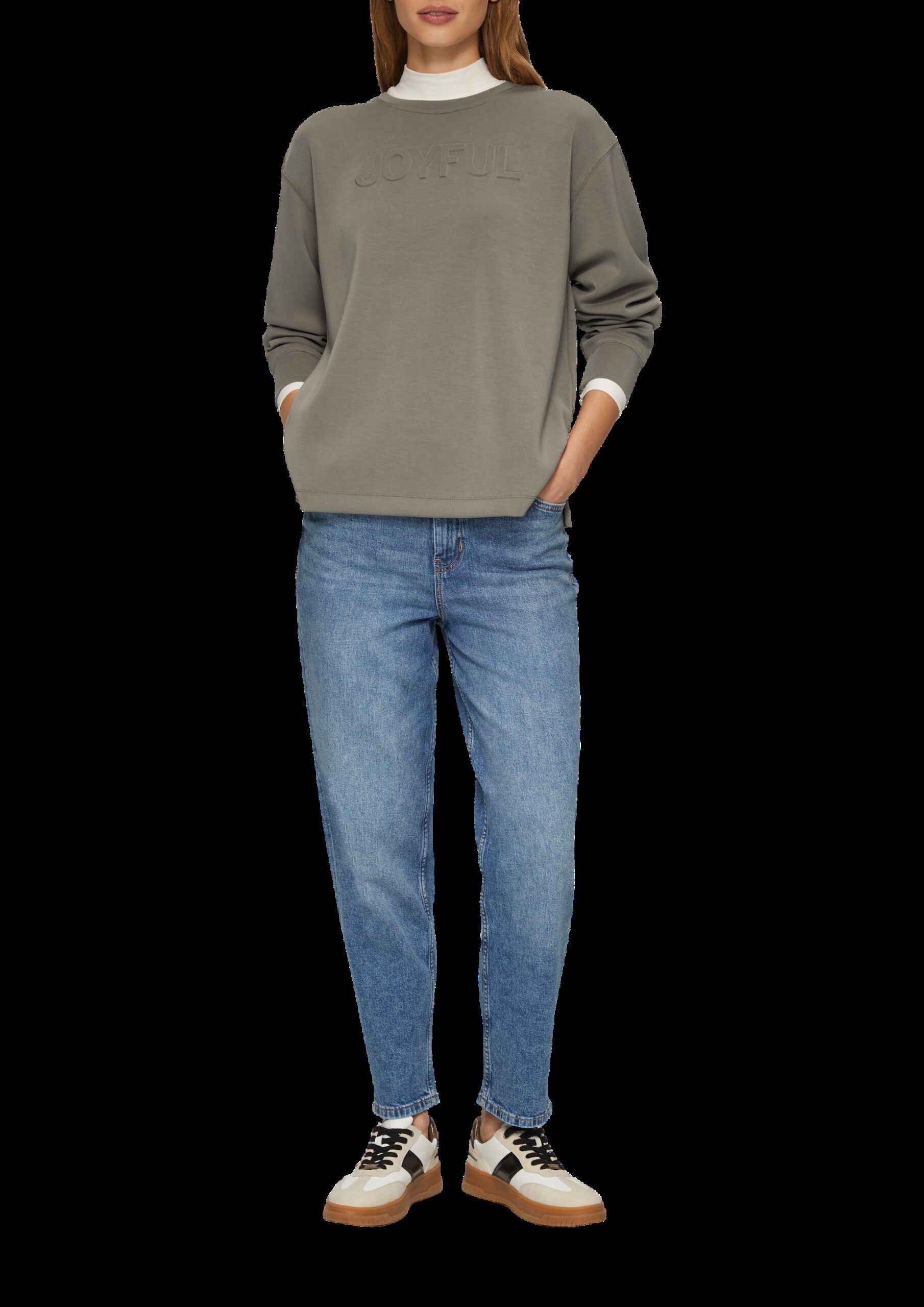 Scuba-Sweatshirt aus Modalmix mit 3D-Schriftzug