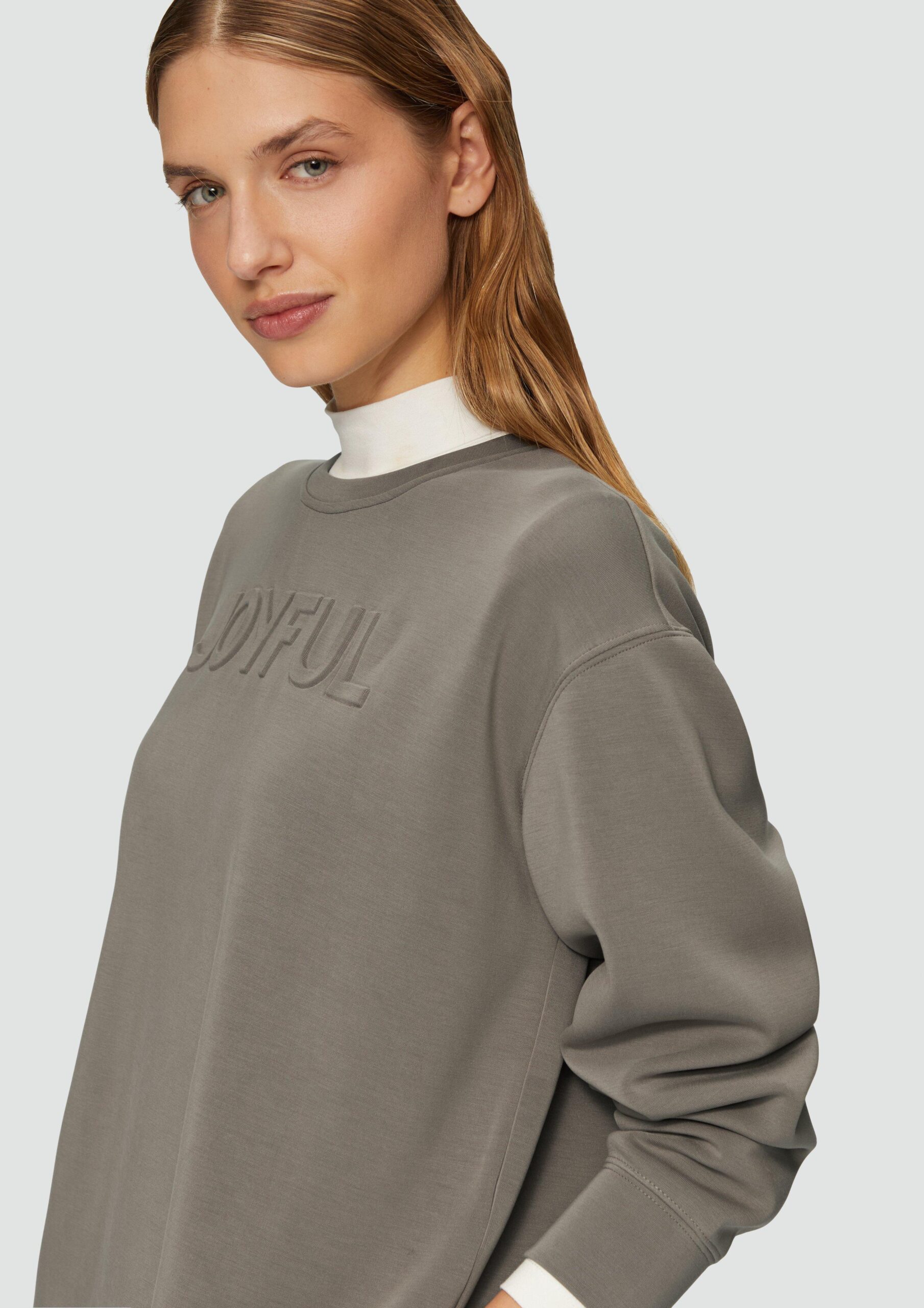 Scuba-Sweatshirt aus Modalmix mit 3D-Schriftzug