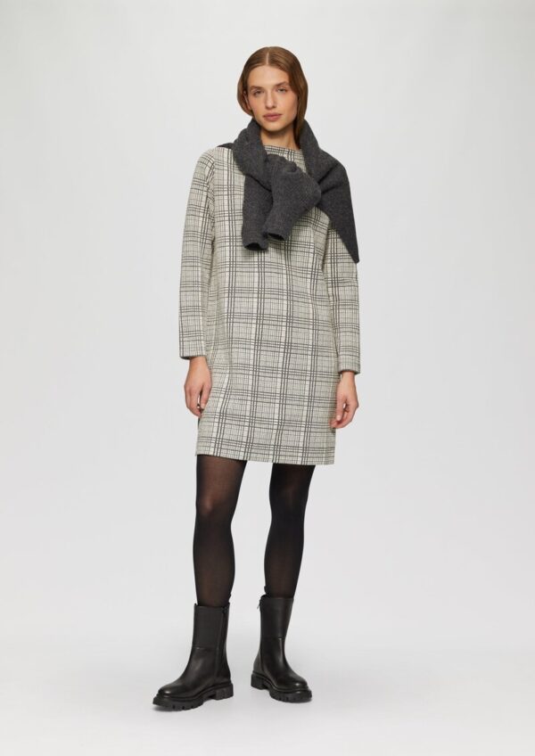 Gemustertes Sweat-Kleid mit Turtleneck