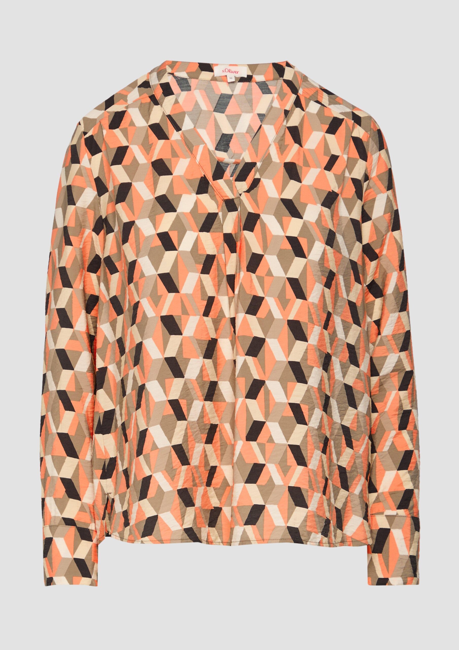 Strukturierte Bluse mit V-Ausschnitt