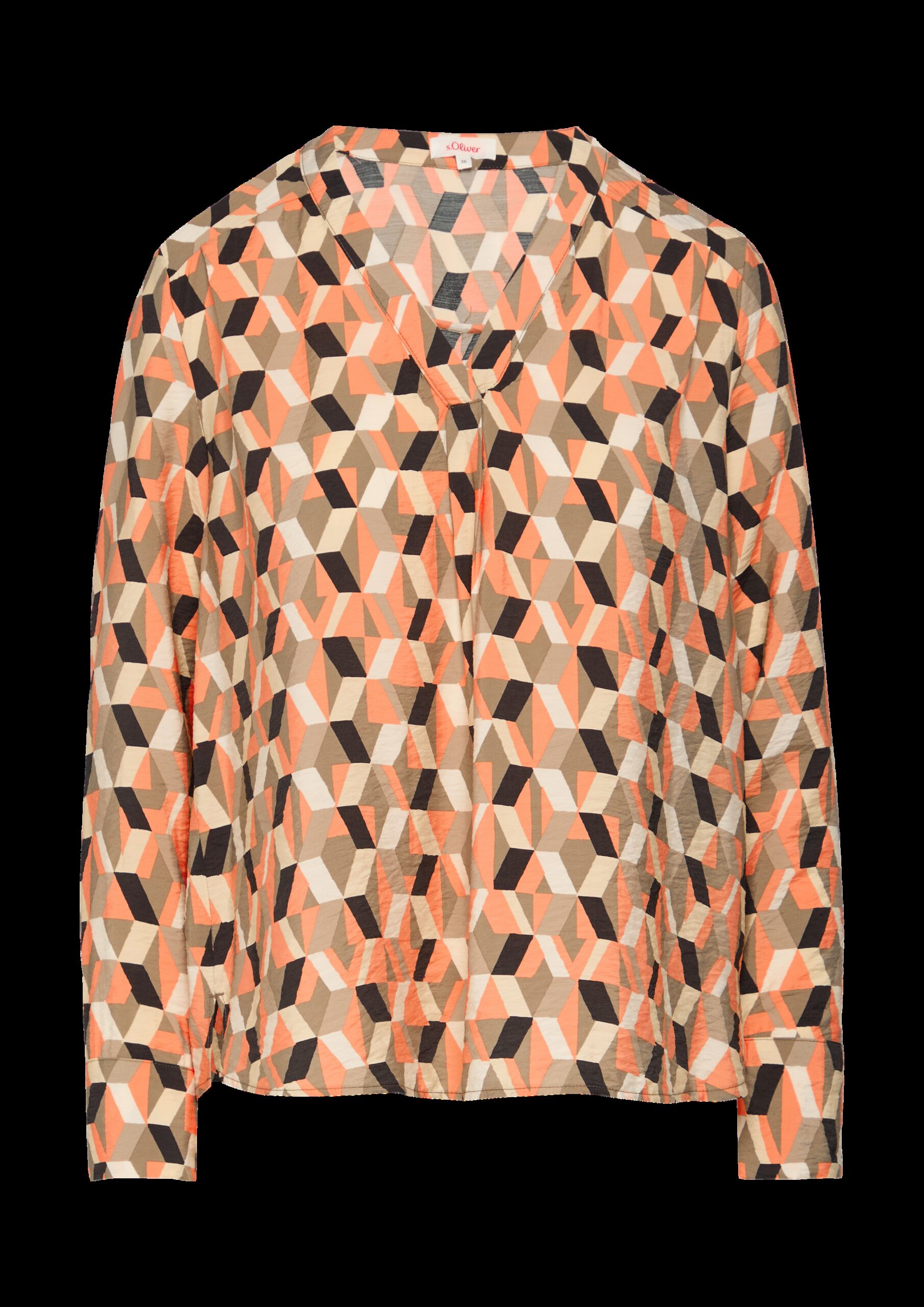 Strukturierte Bluse mit V-Ausschnitt