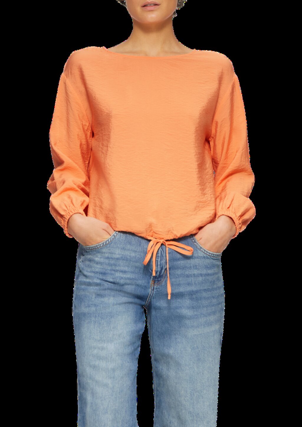 Viskosemix-Bluse in O-Shape