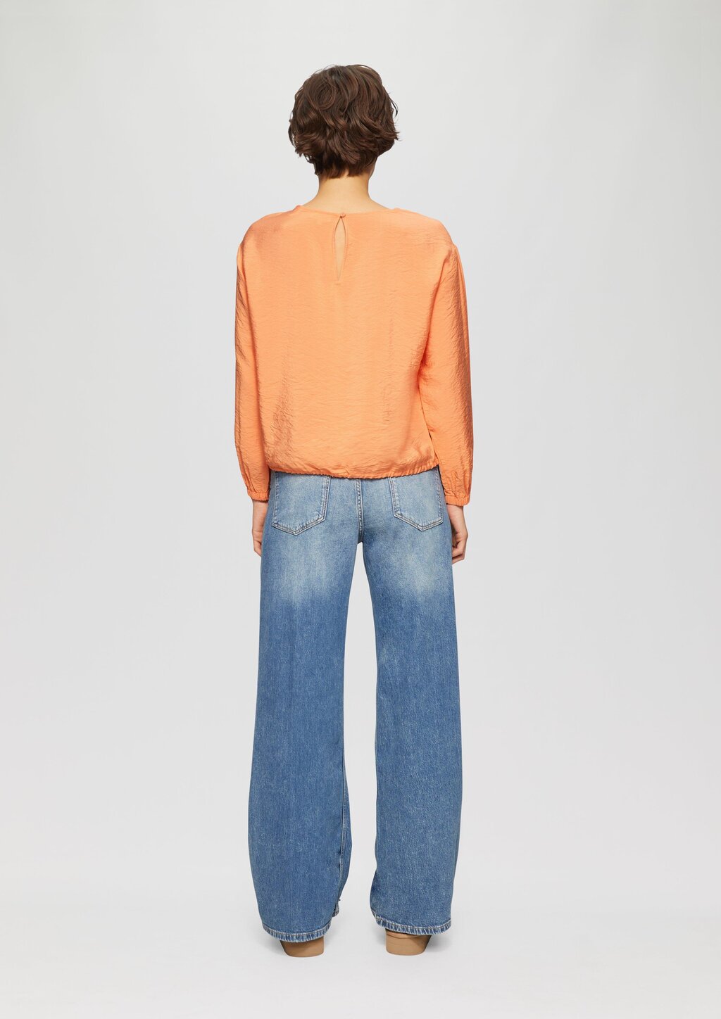 Viskosemix-Bluse in O-Shape