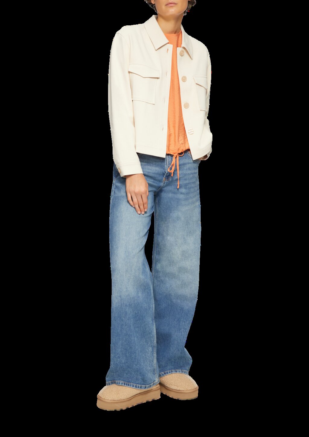 Viskosemix-Bluse in O-Shape