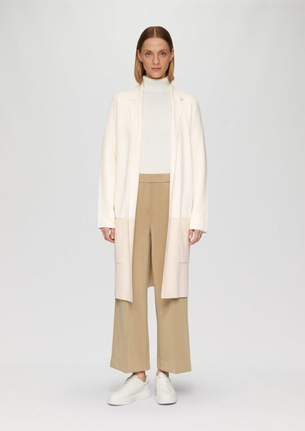 Feinstrick-Cardigan mit Reverskragen und Colour-Blocking