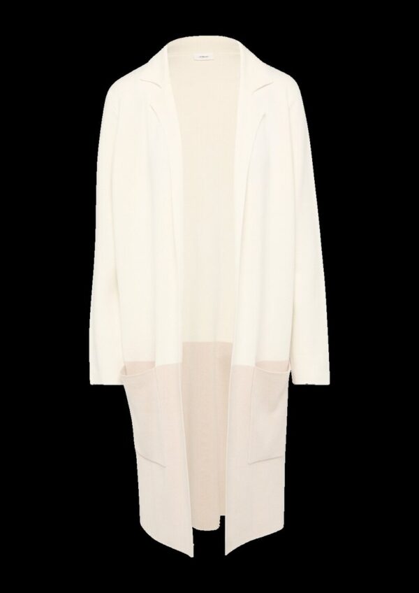 Feinstrick-Cardigan mit Reverskragen und Colour-Blocking