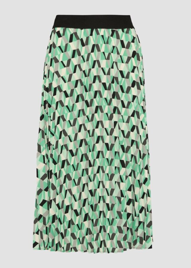 Plissee-Rock in Midi-Länge mit All-over-Print
