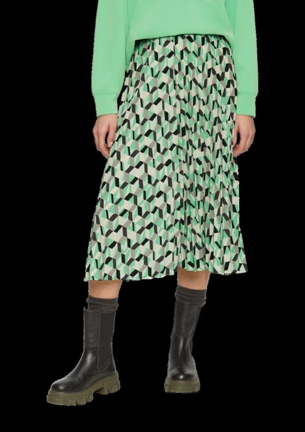 Plissee-Rock in Midi-Länge mit All-over-Print