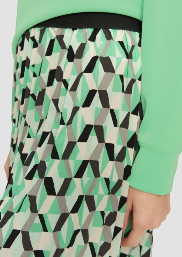 Plissee-Rock in Midi-Länge mit All-over-Print