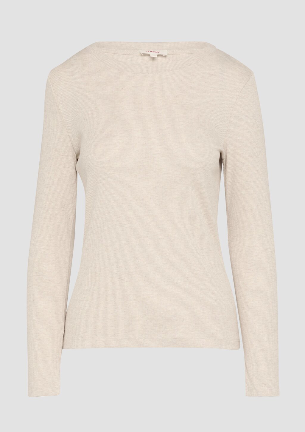 Geripptes Langarmshirt im Slim Fit