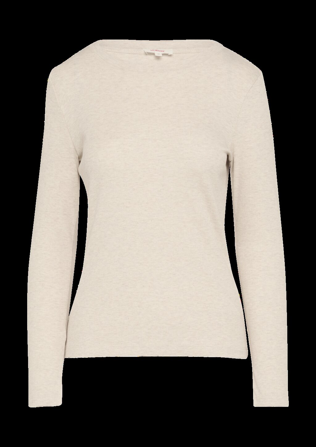 Geripptes Langarmshirt im Slim Fit
