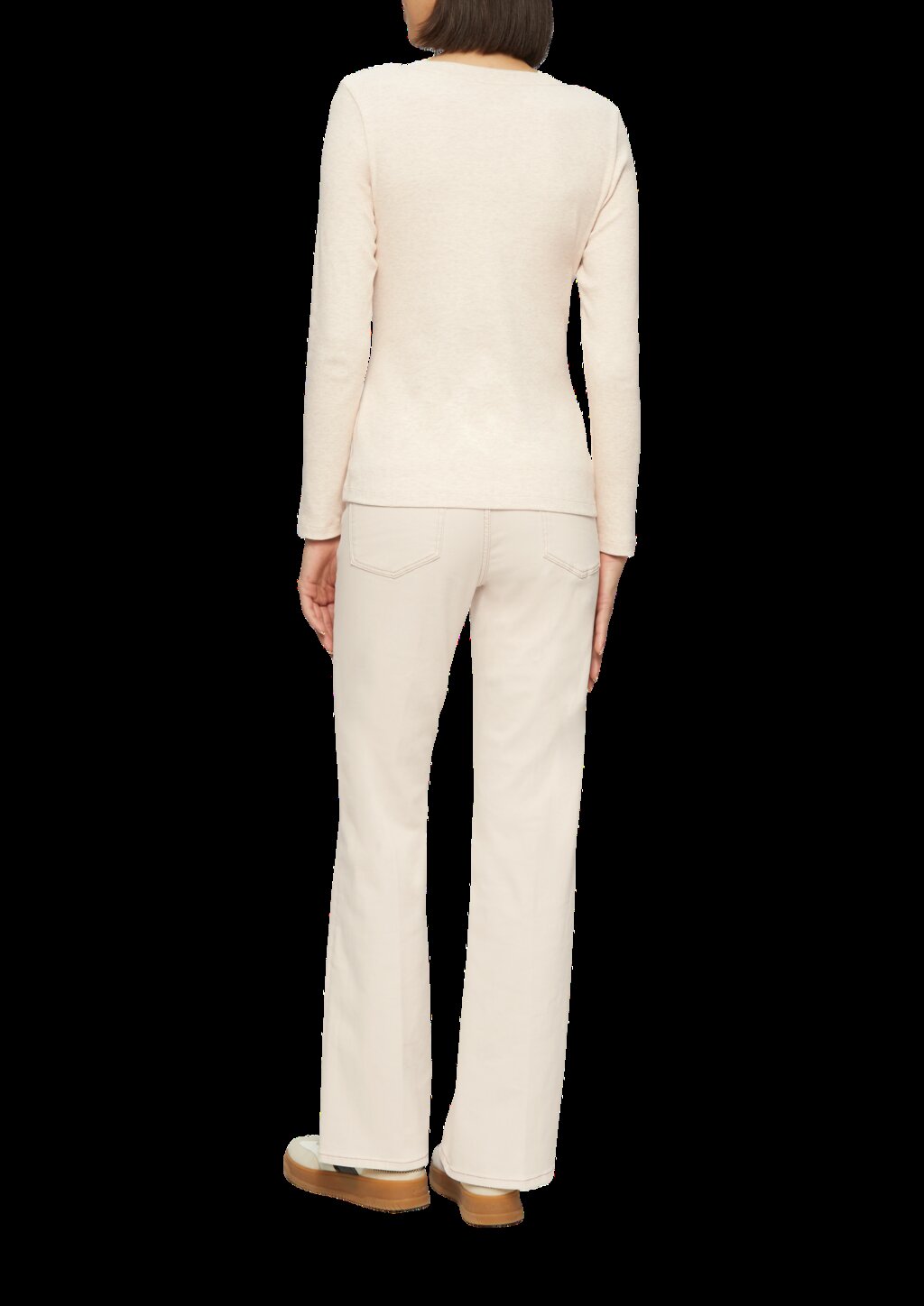 Geripptes Langarmshirt im Slim Fit