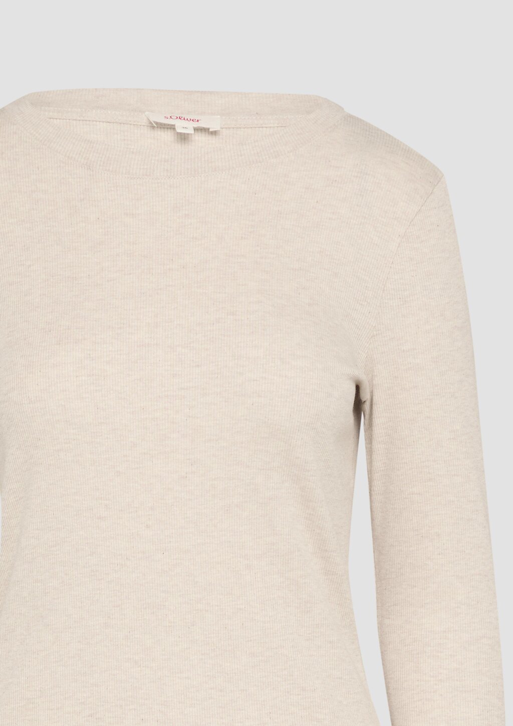 Geripptes Langarmshirt im Slim Fit