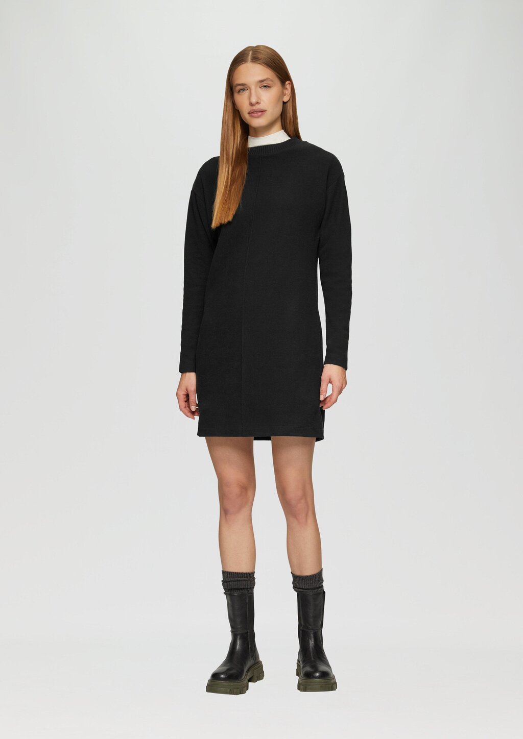 Weiches Sweat-Kleid mit Ziernaht