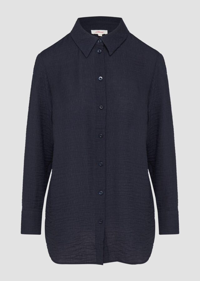 Strukturierte Hemdbluse aus Viskosemix