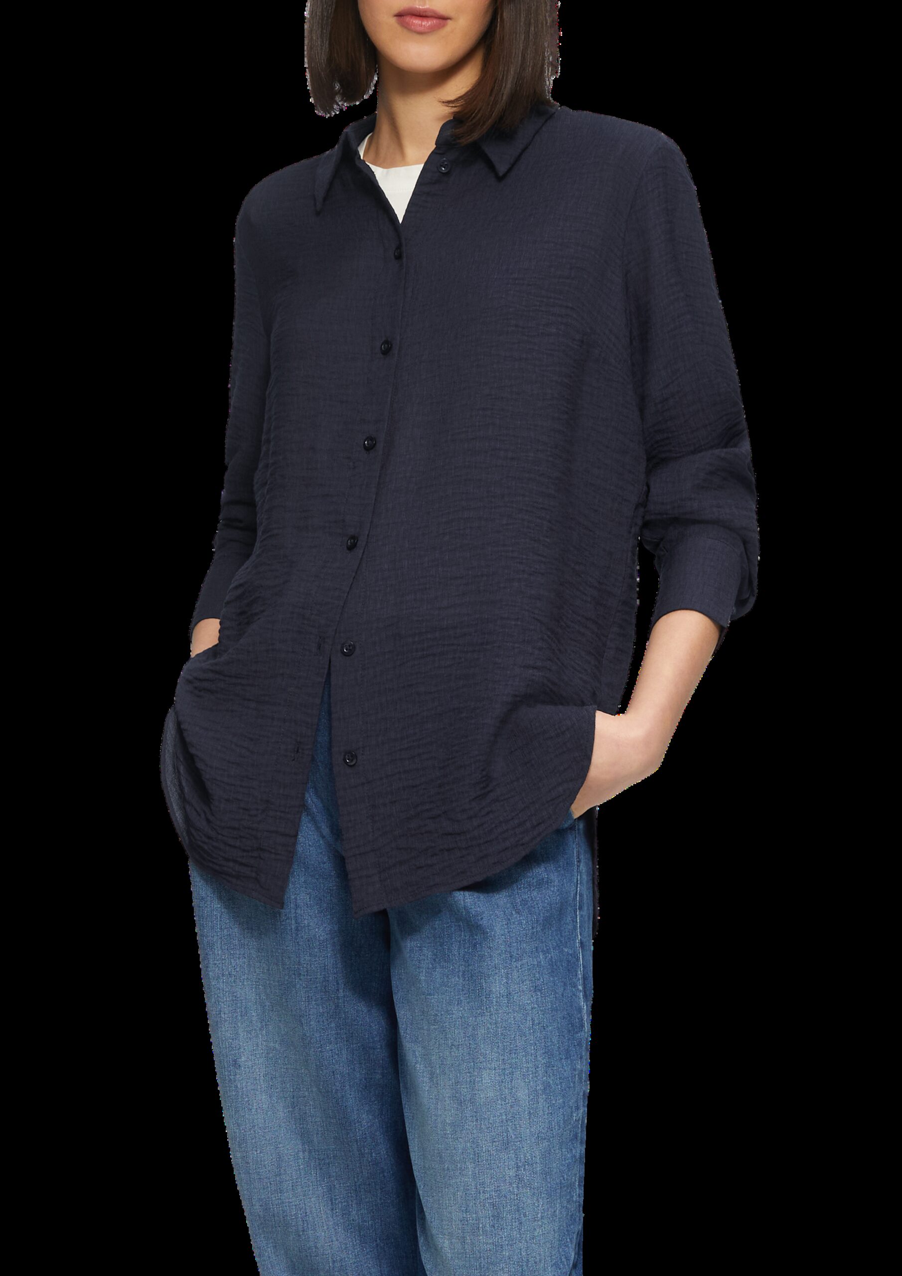 Strukturierte Hemdbluse aus Viskosemix