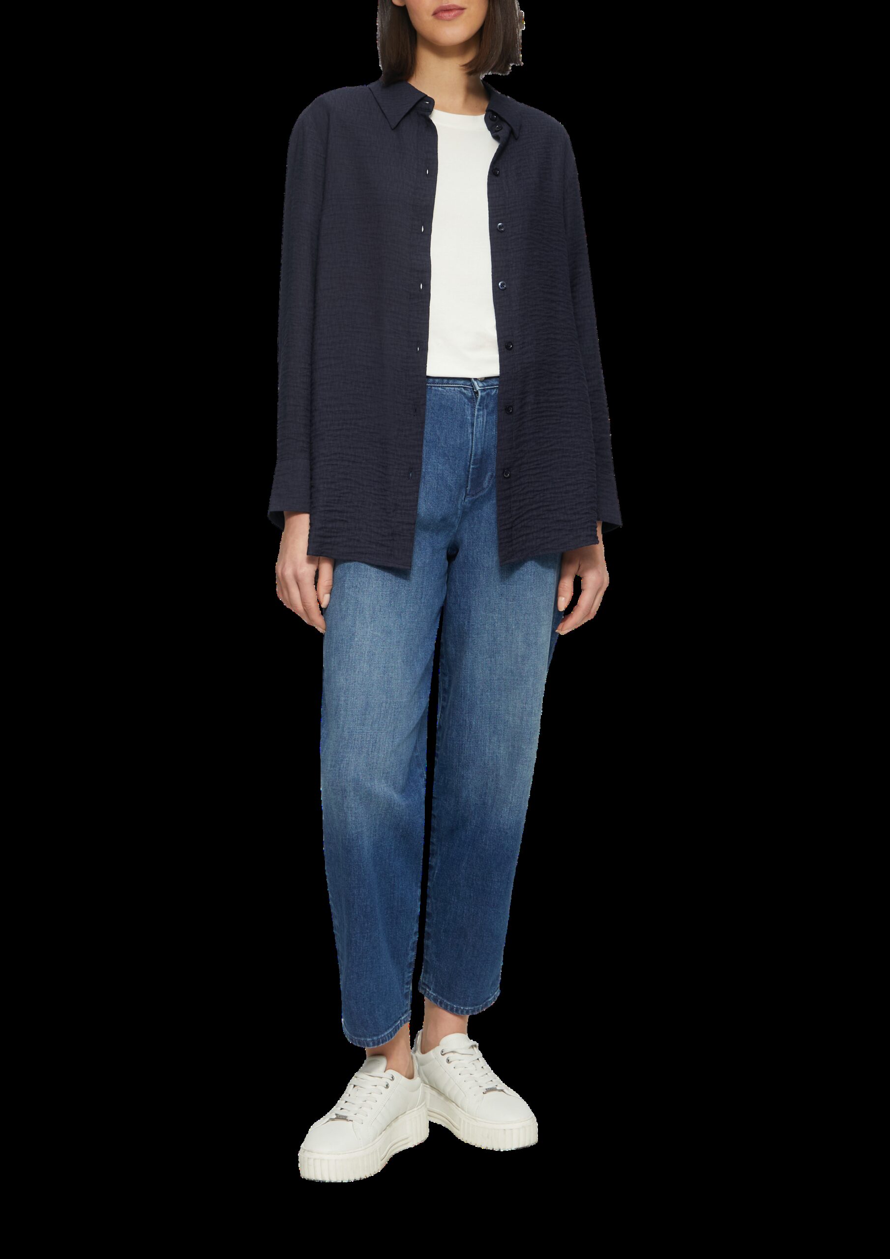 Strukturierte Hemdbluse aus Viskosemix