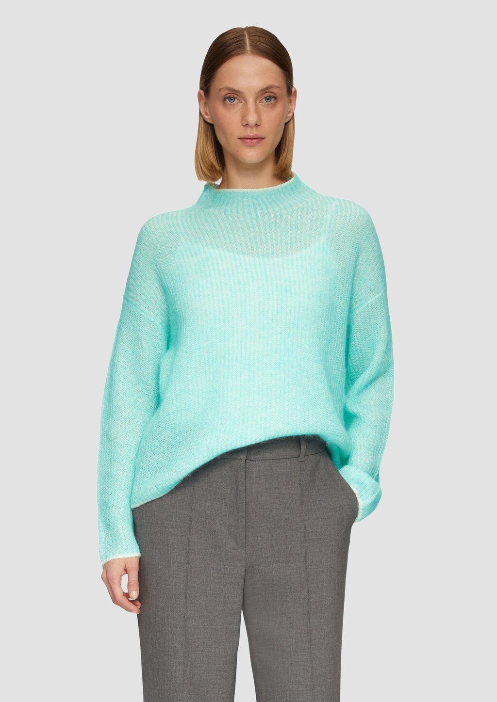 Lockerer Rippstrickpullover aus Alpakamix