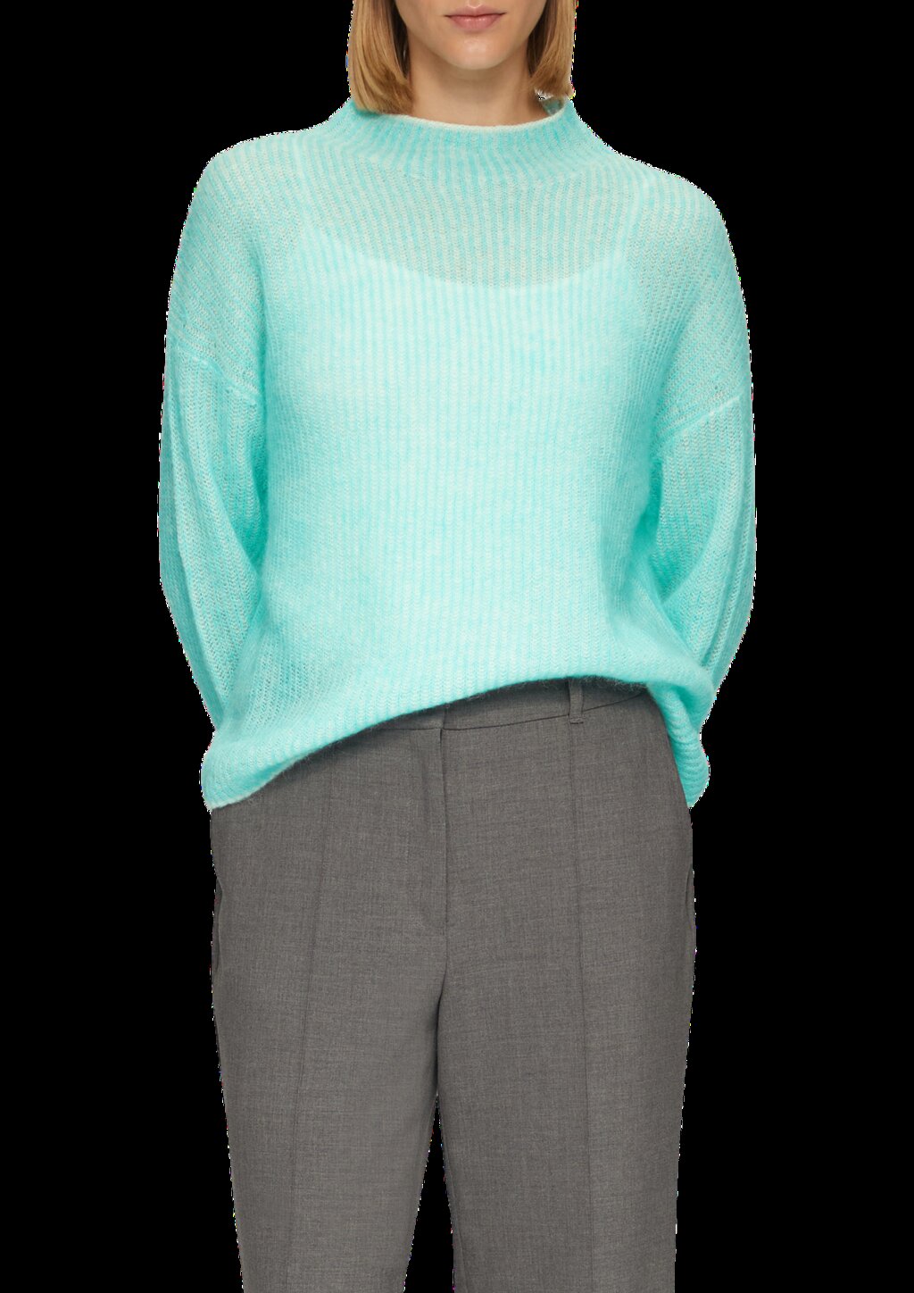 Lockerer Rippstrickpullover aus Alpakamix