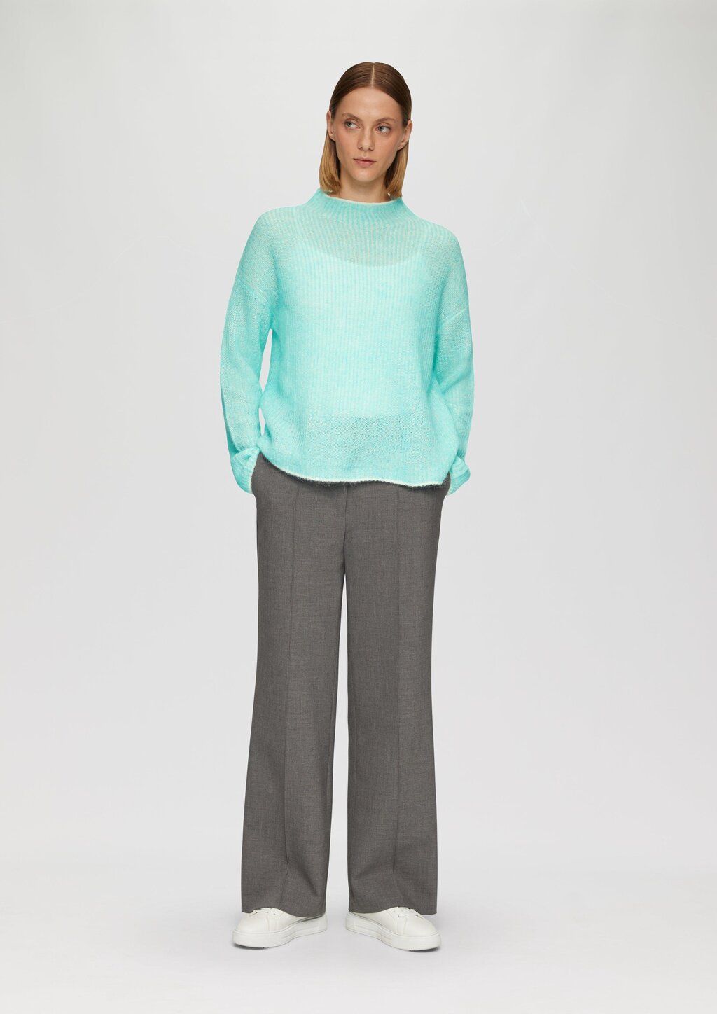 Lockerer Rippstrickpullover aus Alpakamix