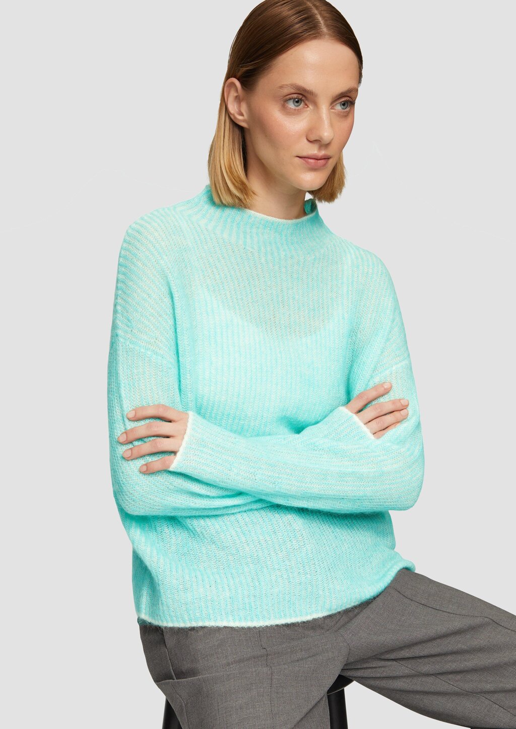 Lockerer Rippstrickpullover aus Alpakamix