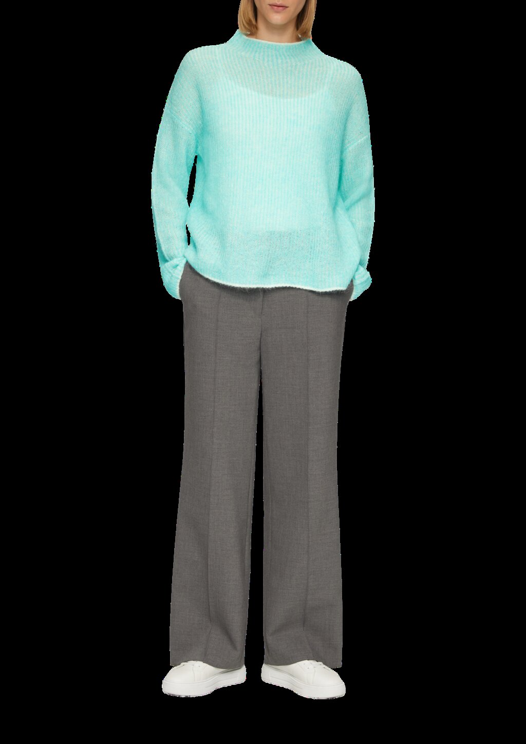 Lockerer Rippstrickpullover aus Alpakamix