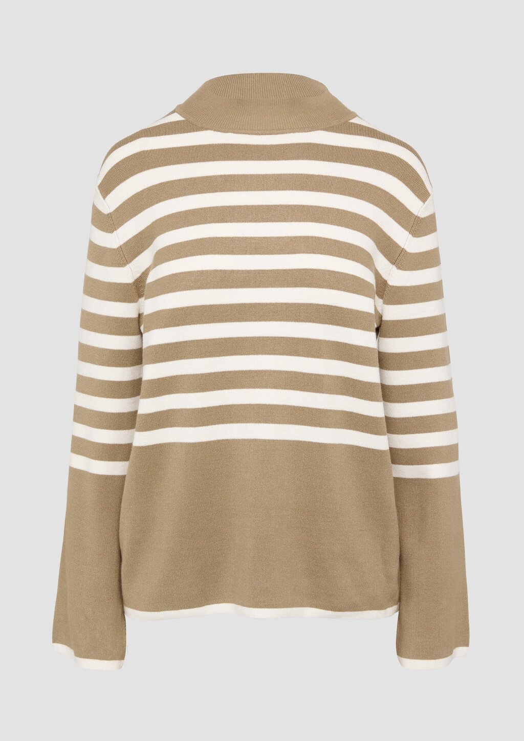 Gestreifter Strickpullover mit ausgestellten Ärmeln