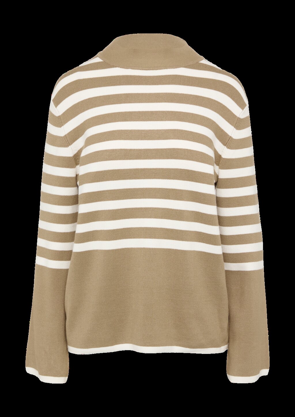 Gestreifter Strickpullover mit ausgestellten Ärmeln