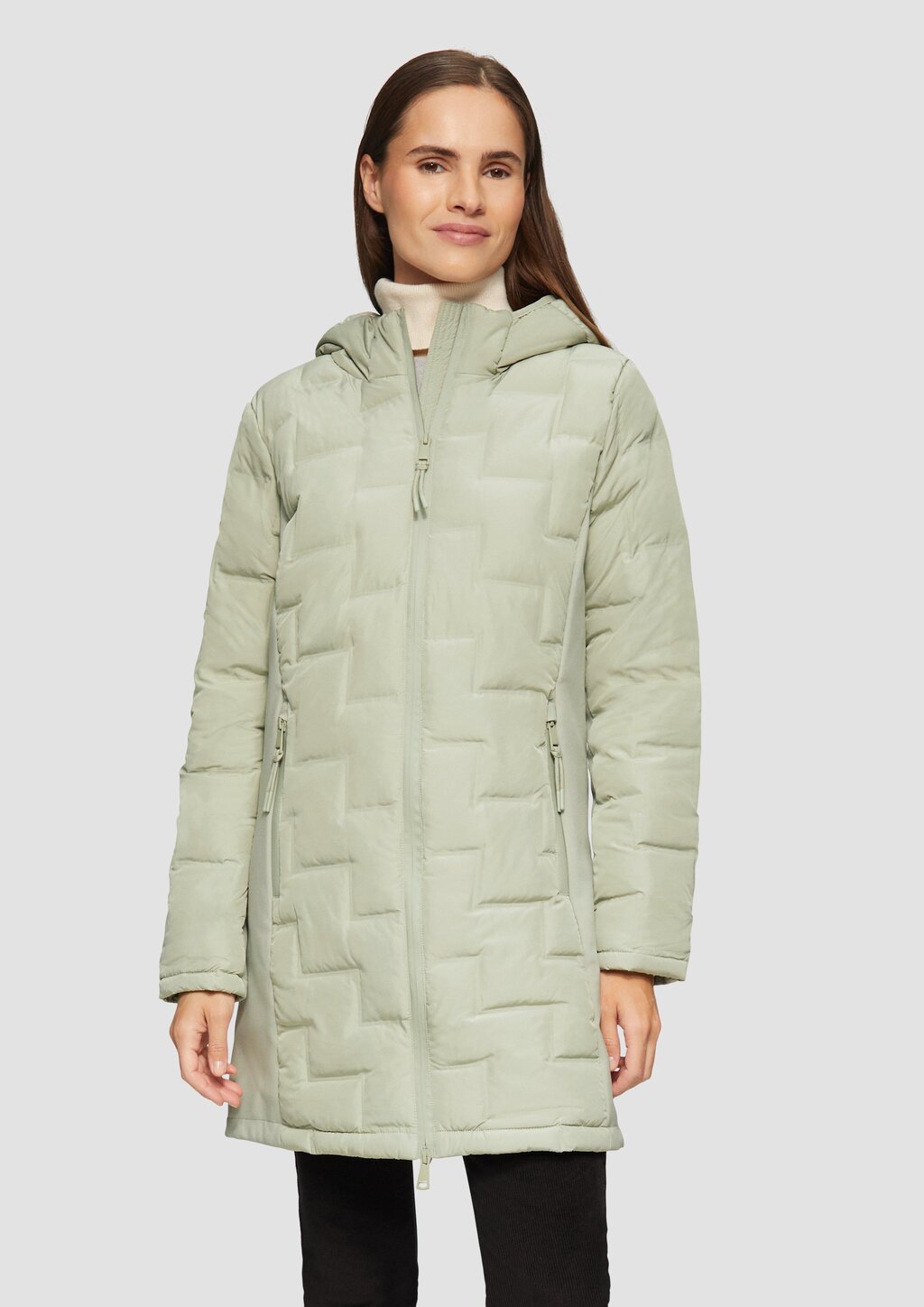 Wattierter Mantel im Fabricmix