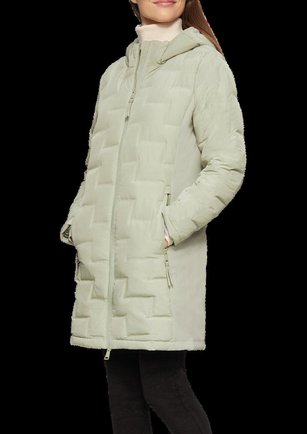 Wattierter Mantel im Fabricmix