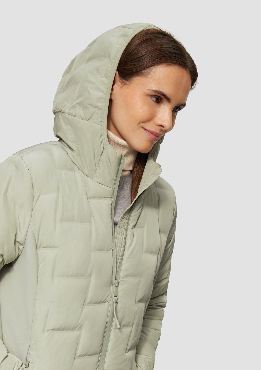 Wattierter Mantel im Fabricmix