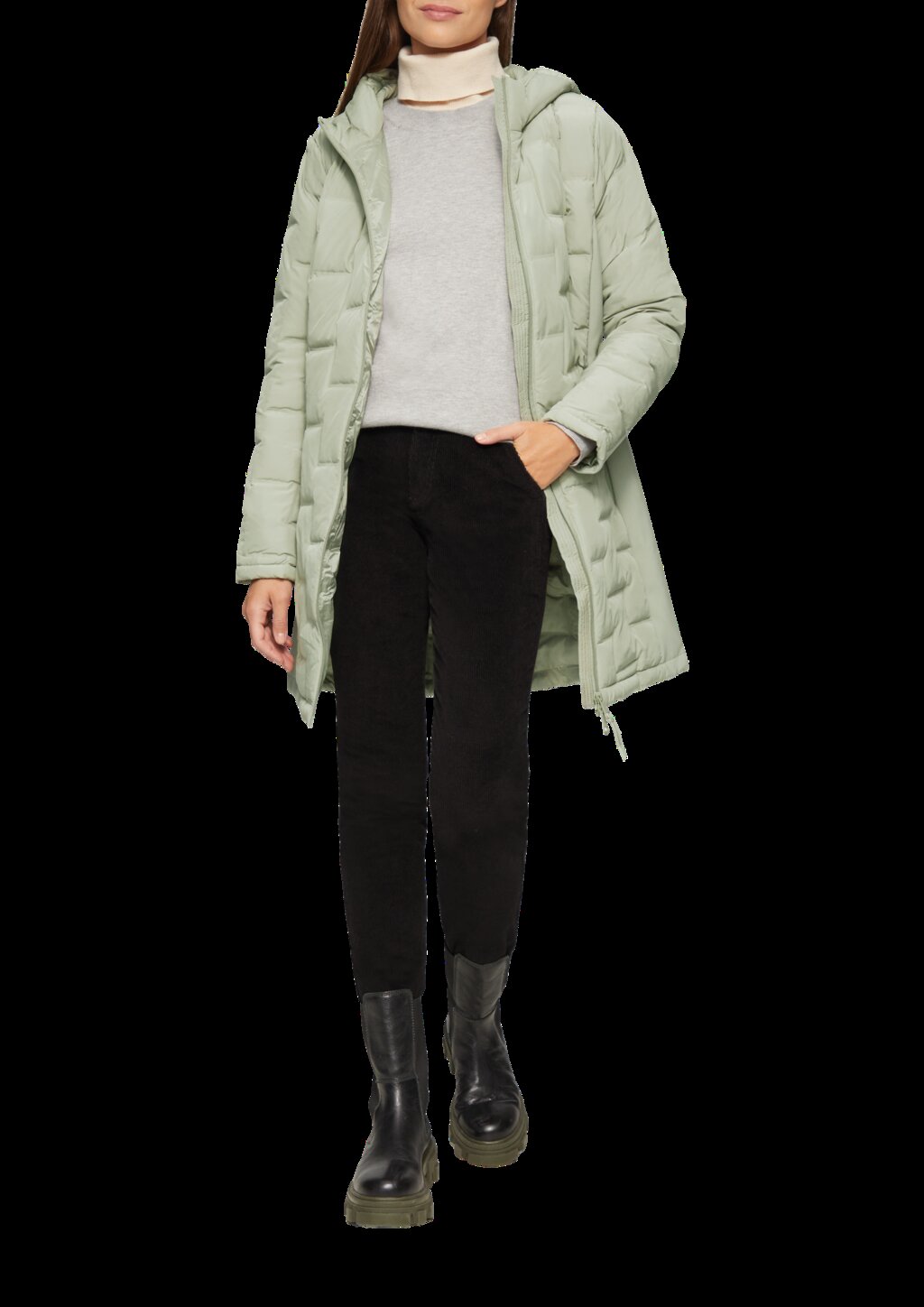 Wattierter Mantel im Fabricmix