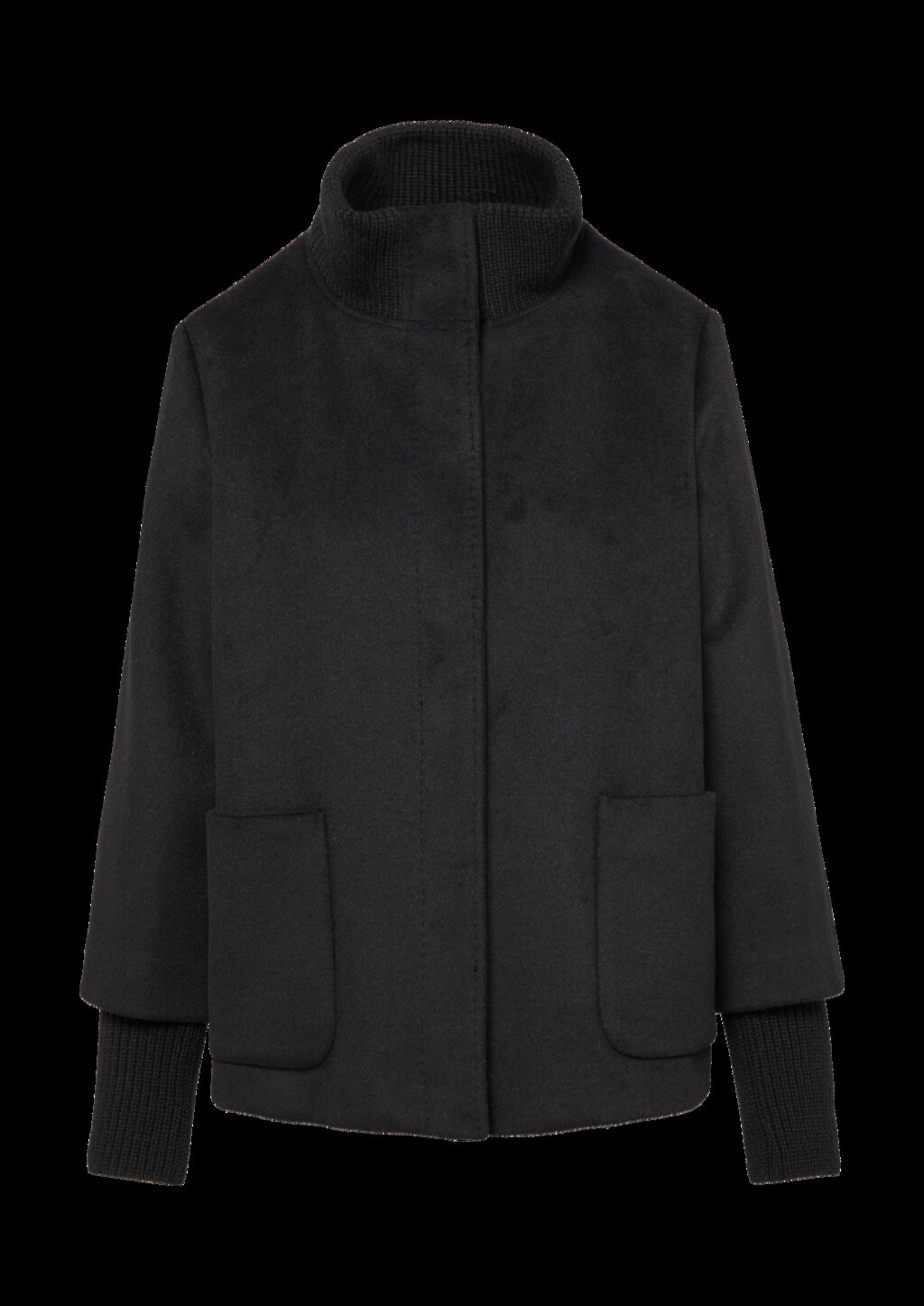 Jacke aus Wollmix mit Rippbündchen
