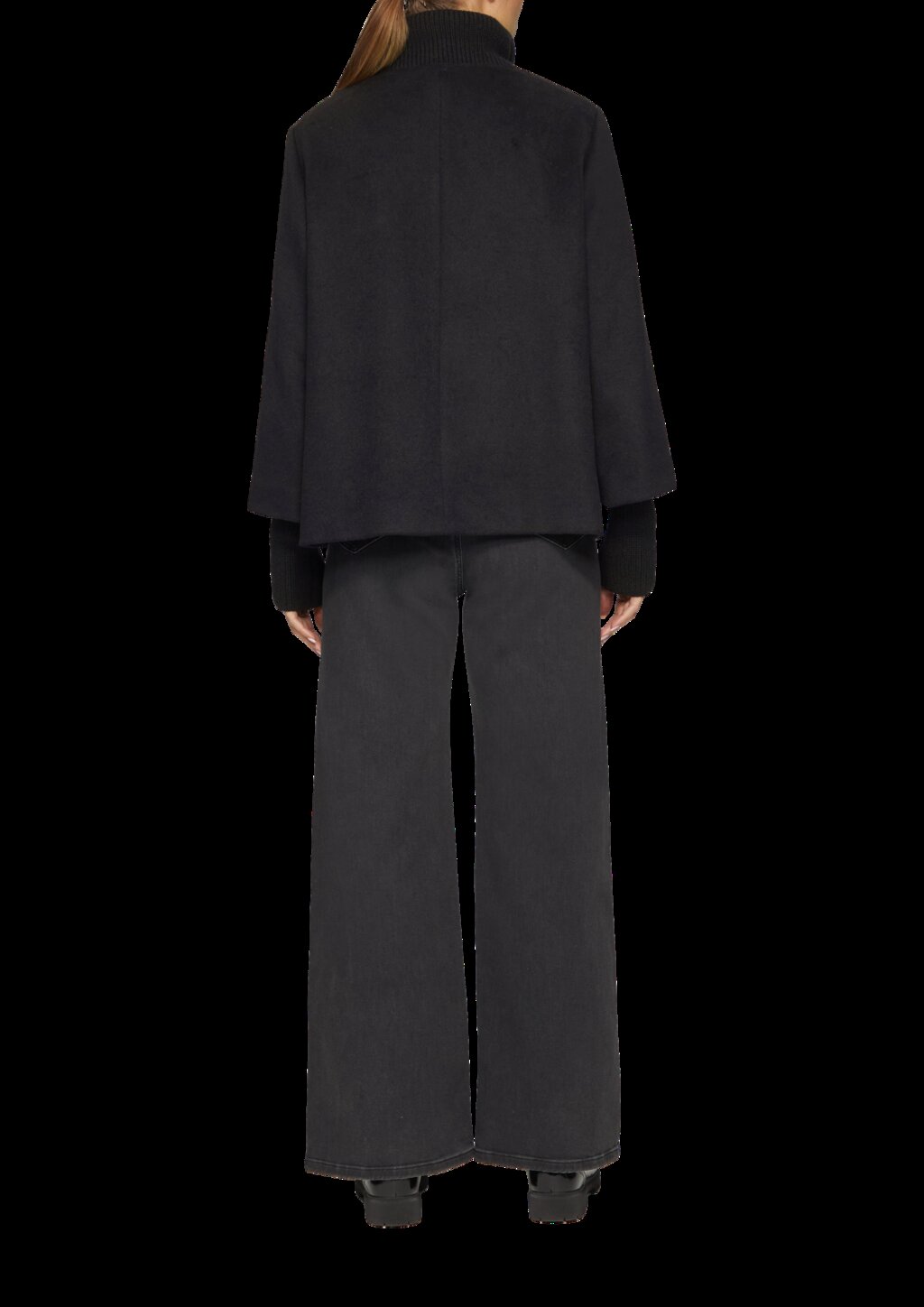 Jacke aus Wollmix mit Rippbündchen