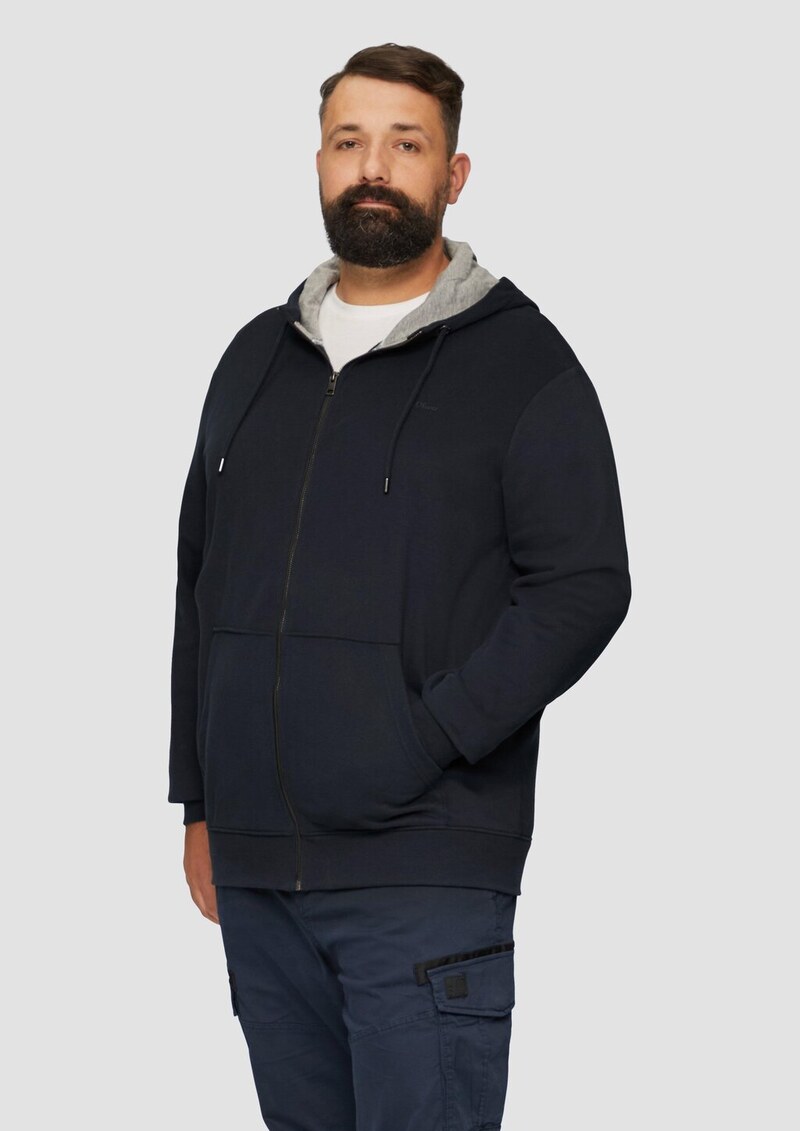 Sweatshirt-Jacke mit Kapuze und Logo