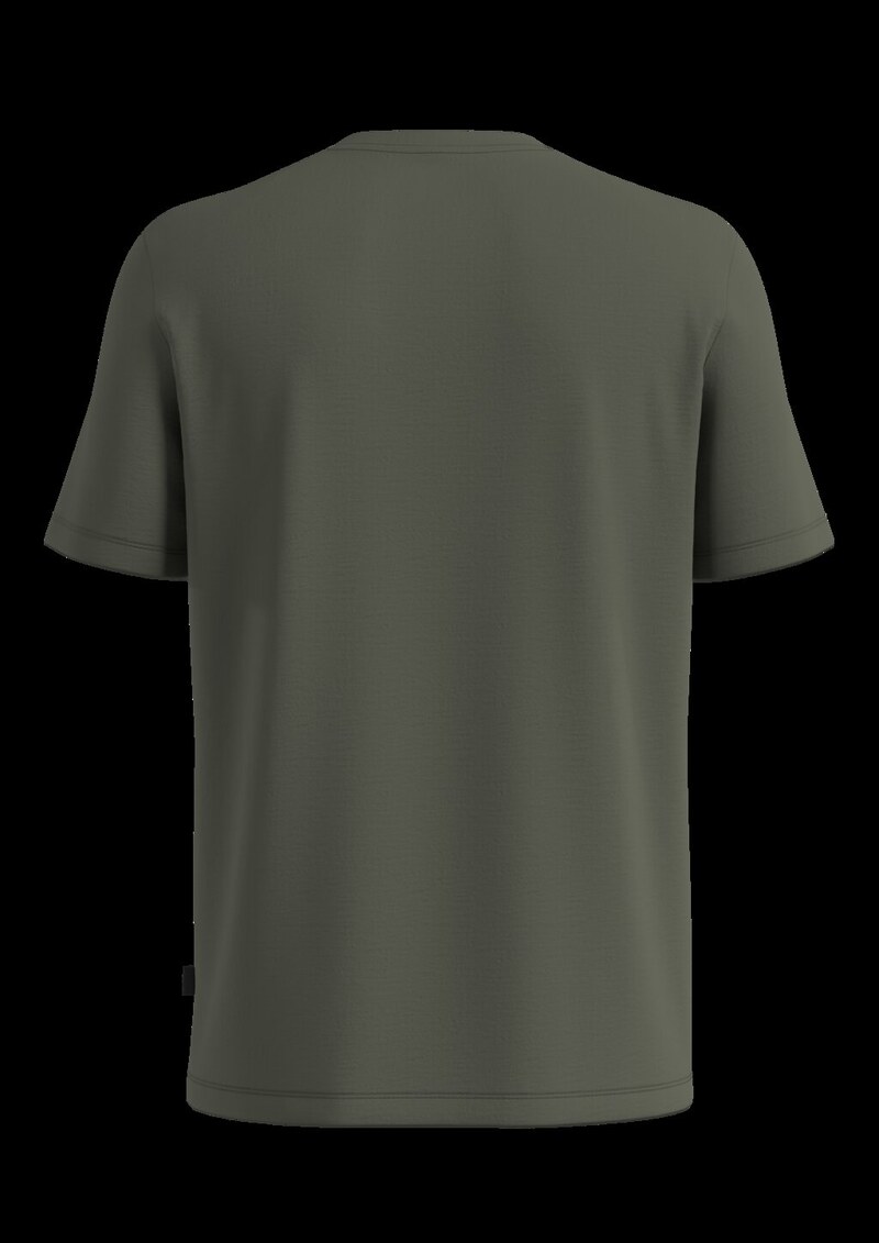 Baumwollshirt mit V-Ausschnitt und Flammgarnstruktur