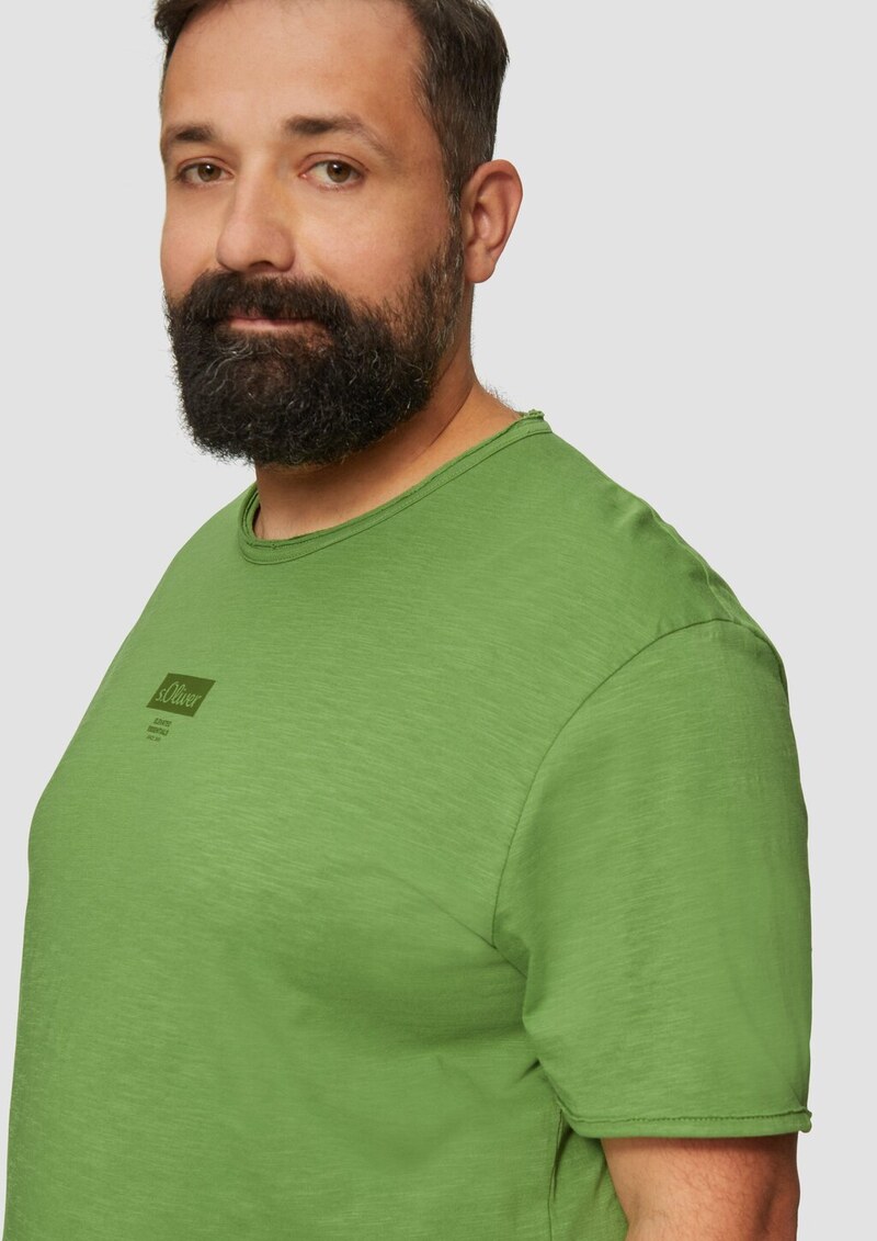 T-Shirt mit Flammgarnstruktur