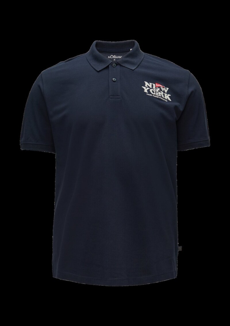 Poloshirt aus Baumwollpiqué mit Peanuts®-Motiv