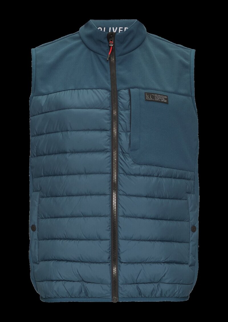 Pufferweste aus Softshell mit Kontrast-Details