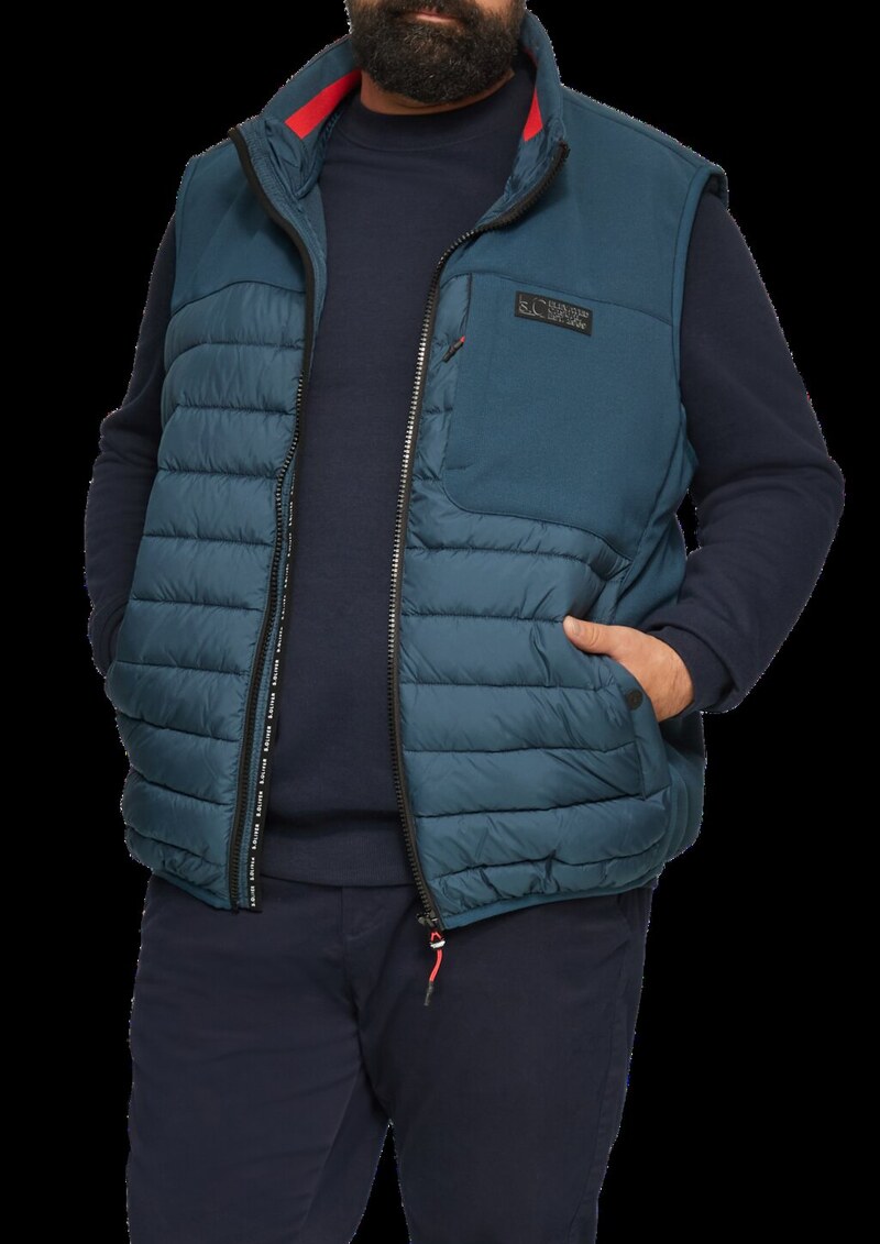 Pufferweste aus Softshell mit Kontrast-Details