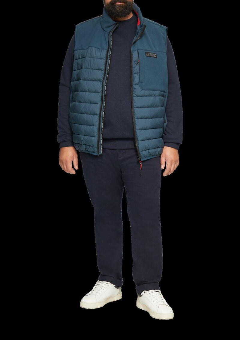 Pufferweste aus Softshell mit Kontrast-Details