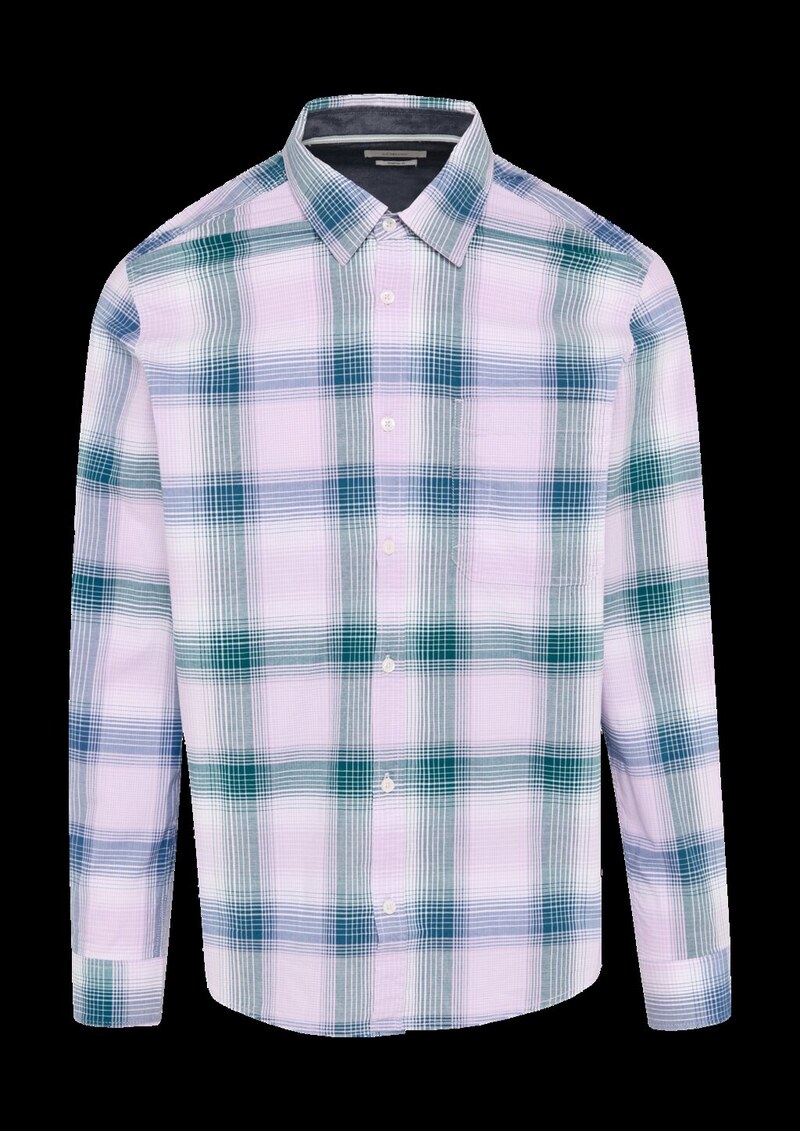 Regular Fit: Kariertes Hemd aus Baumwollstretch mit Brusttasche