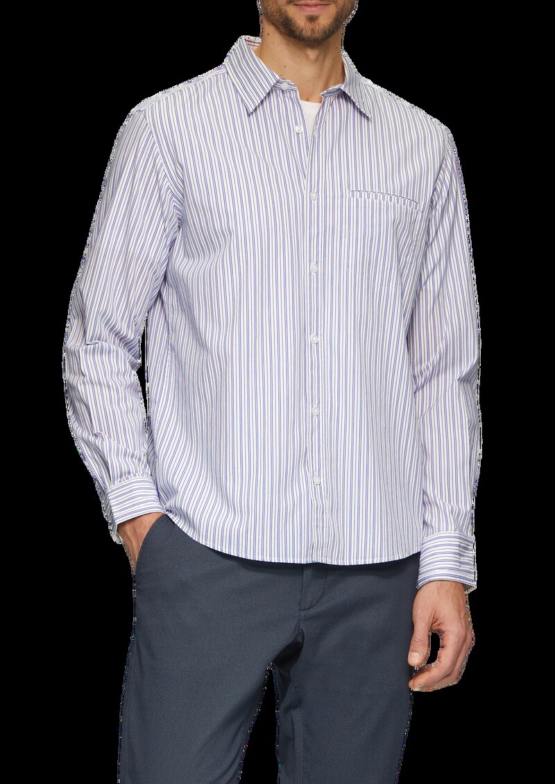 Regular Fit: Gestreiftes Hemd aus Popelin