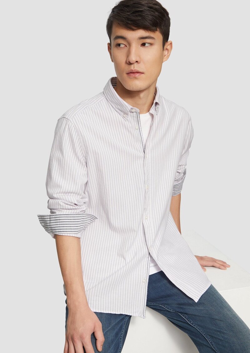 Regular Fit: Gestreiftes Oxford-Hemd