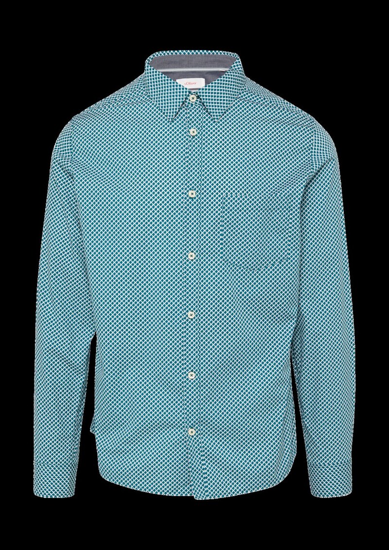 Slim Fit: Gemustertes Hemd aus Baumwollstretch