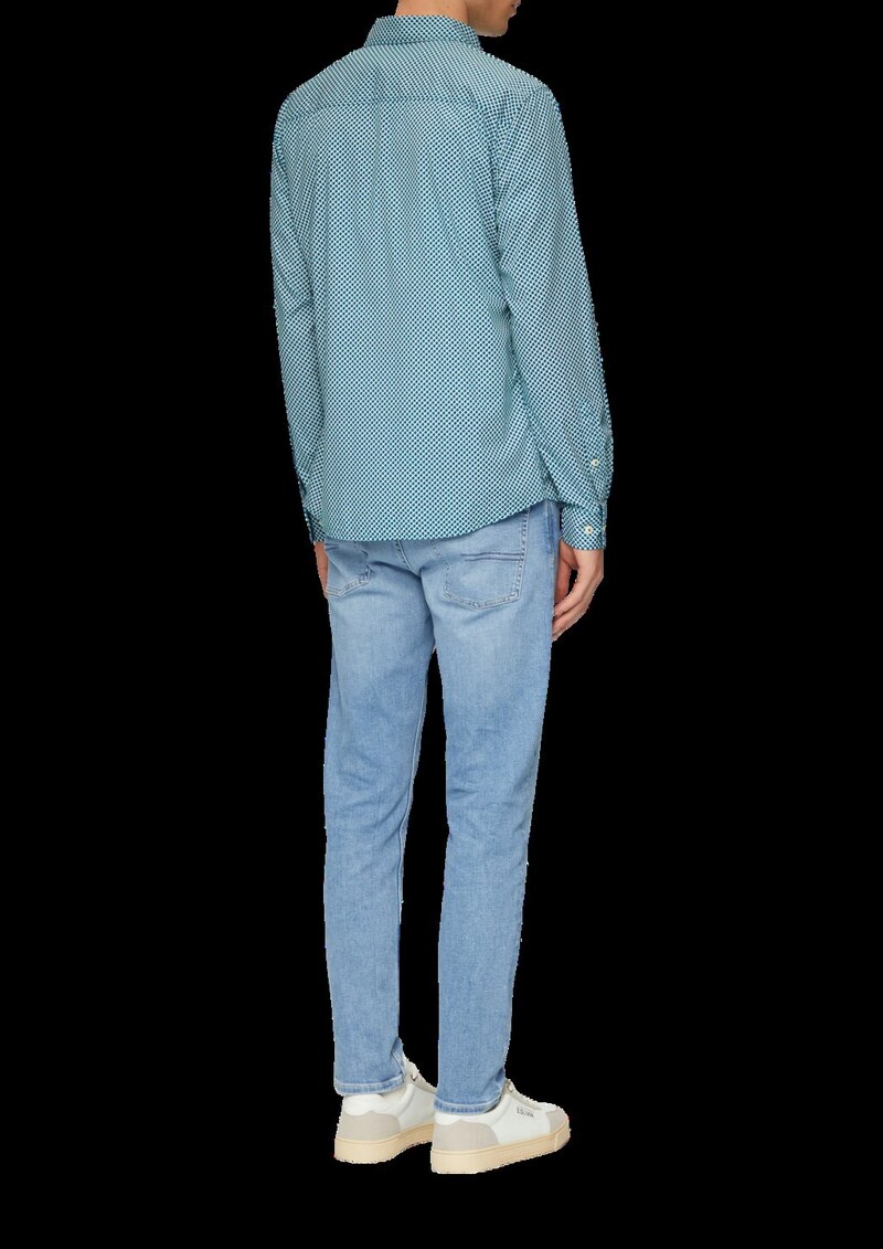 Slim Fit: Gemustertes Hemd aus Baumwollstretch