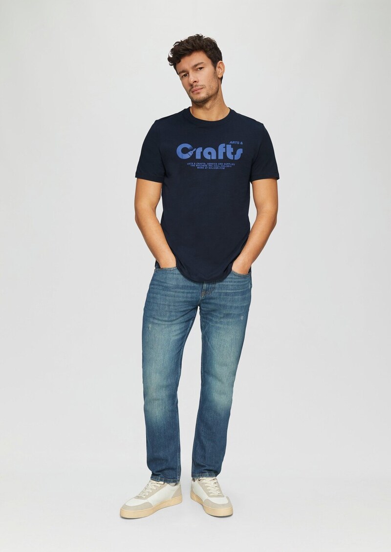 T-Shirt mit Crew Neck und Frontprint