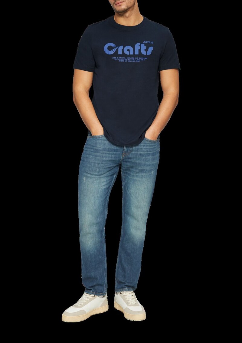 T-Shirt mit Crew Neck und Frontprint