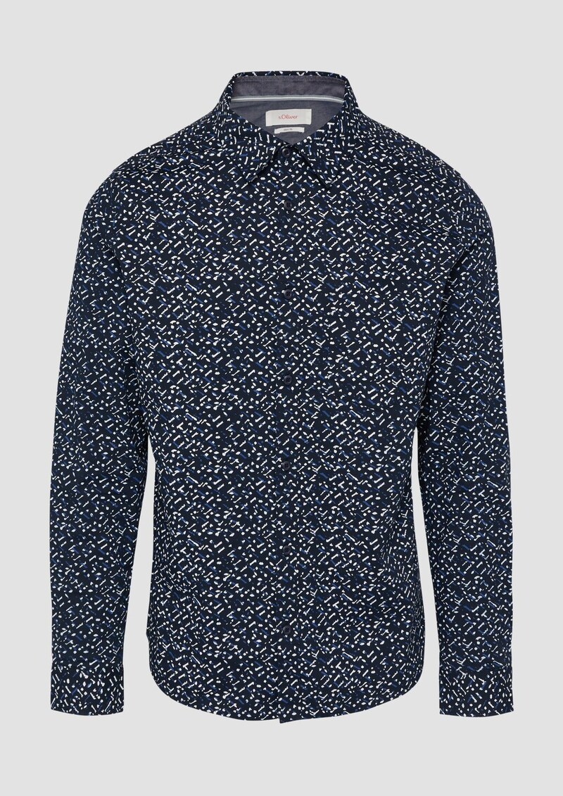Slim Fit: Gemustertes Hemd aus Popelin